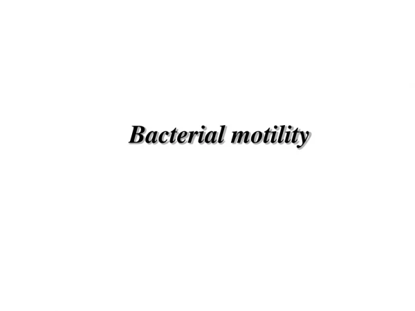 Bacterial motility