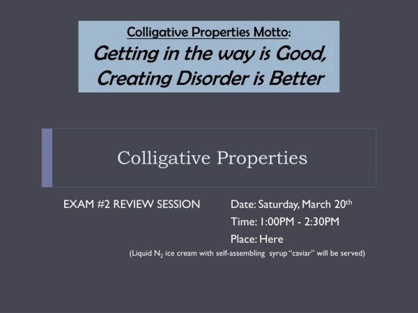 Colligative Properties