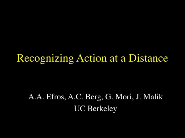 Recognizing Action at a Distance