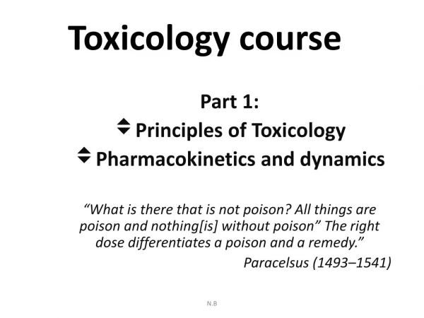 Toxicology course