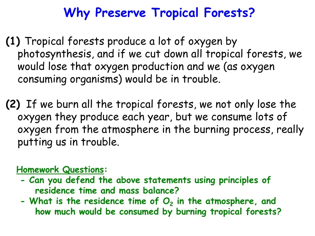 why preserve tropical forests