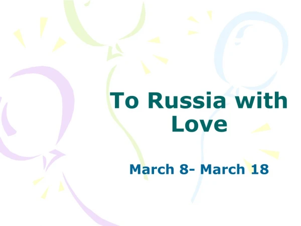 To Russia with Love