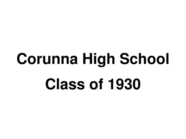 Corunna High School Class of 1930