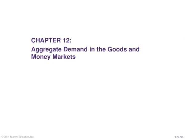 CHAPTER 12: Aggregate Demand in the Goods and Money Markets