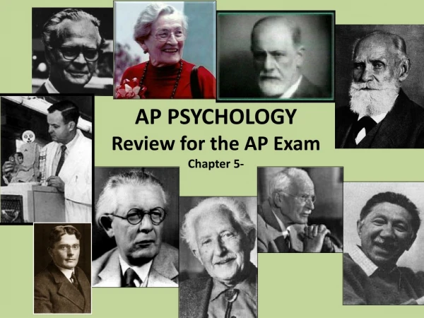 AP PSYCHOLOGY Review for the AP Exam Chapter 5-