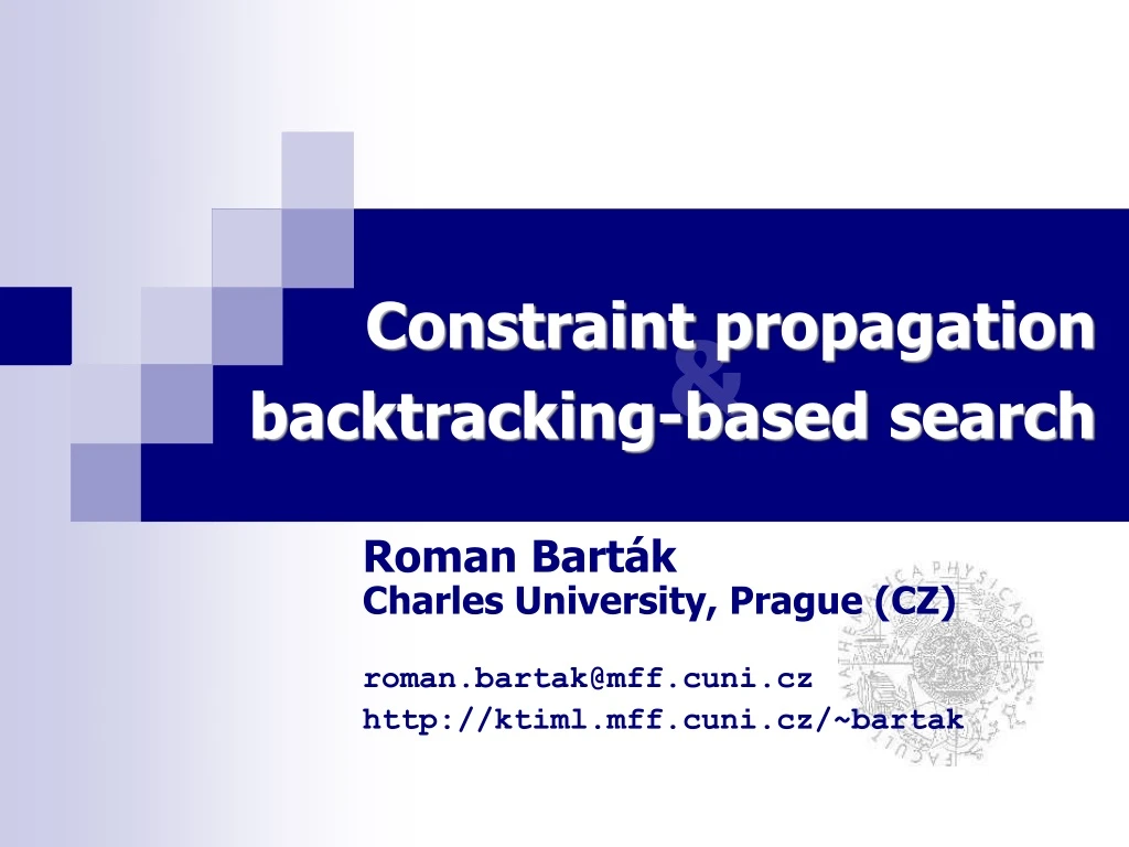 constraint p ro pagation backtracking based search