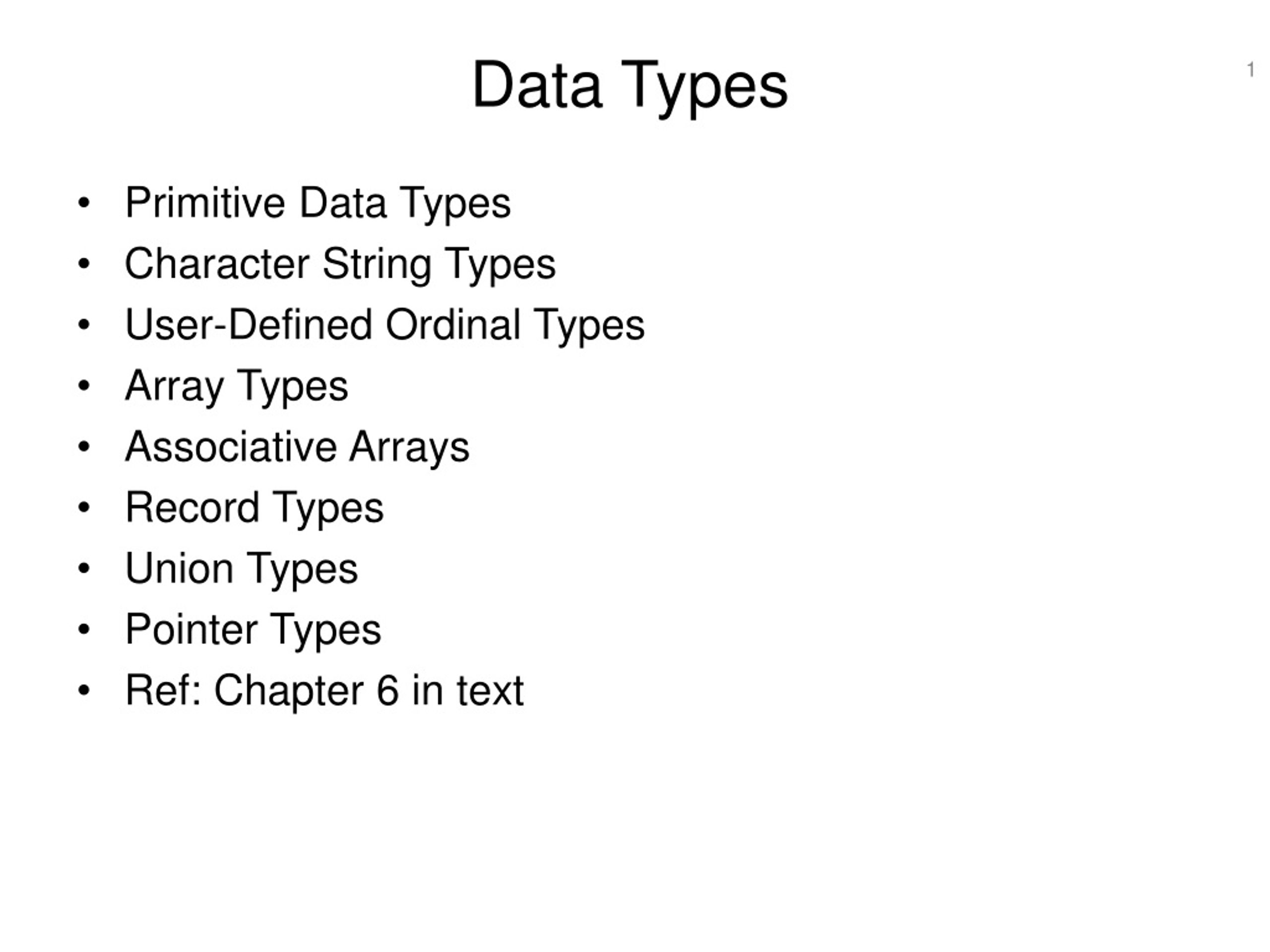 Data Types: A Comprehensive Guide - slide 1
