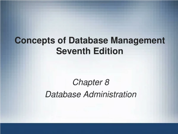 Concepts of Database Management Seventh Edition