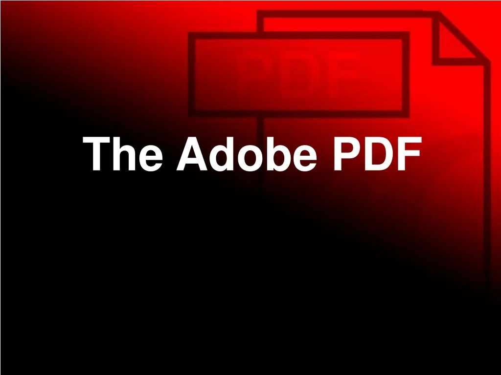 the adobe pdf