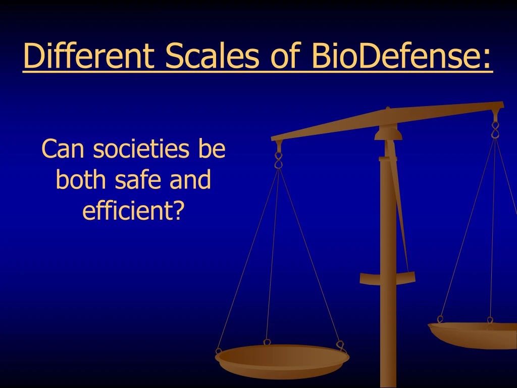 different scales of biodefense
