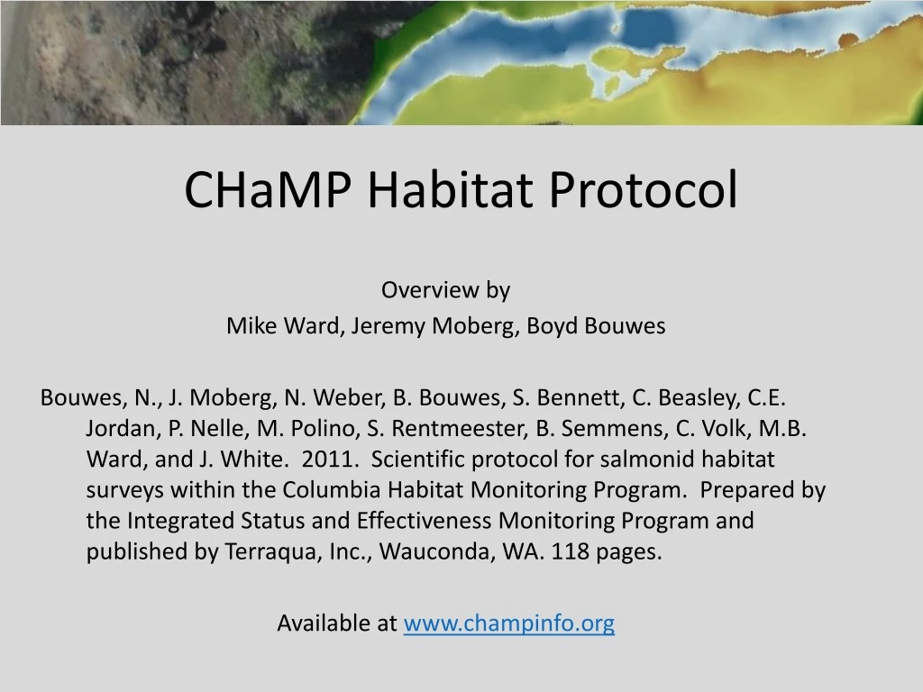 champ habitat protocol