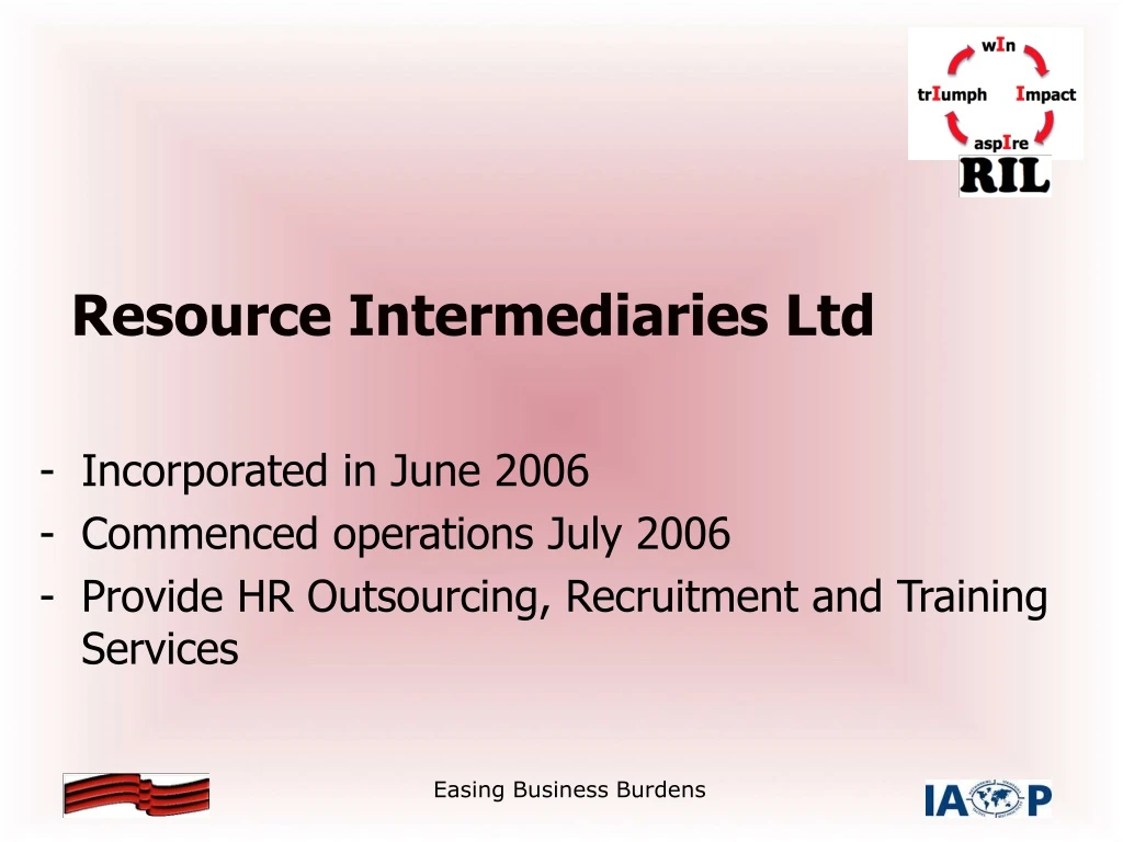 resource intermediaries ltd incorporated in june