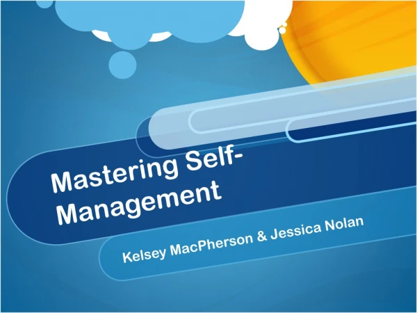 Mastering Self-Management