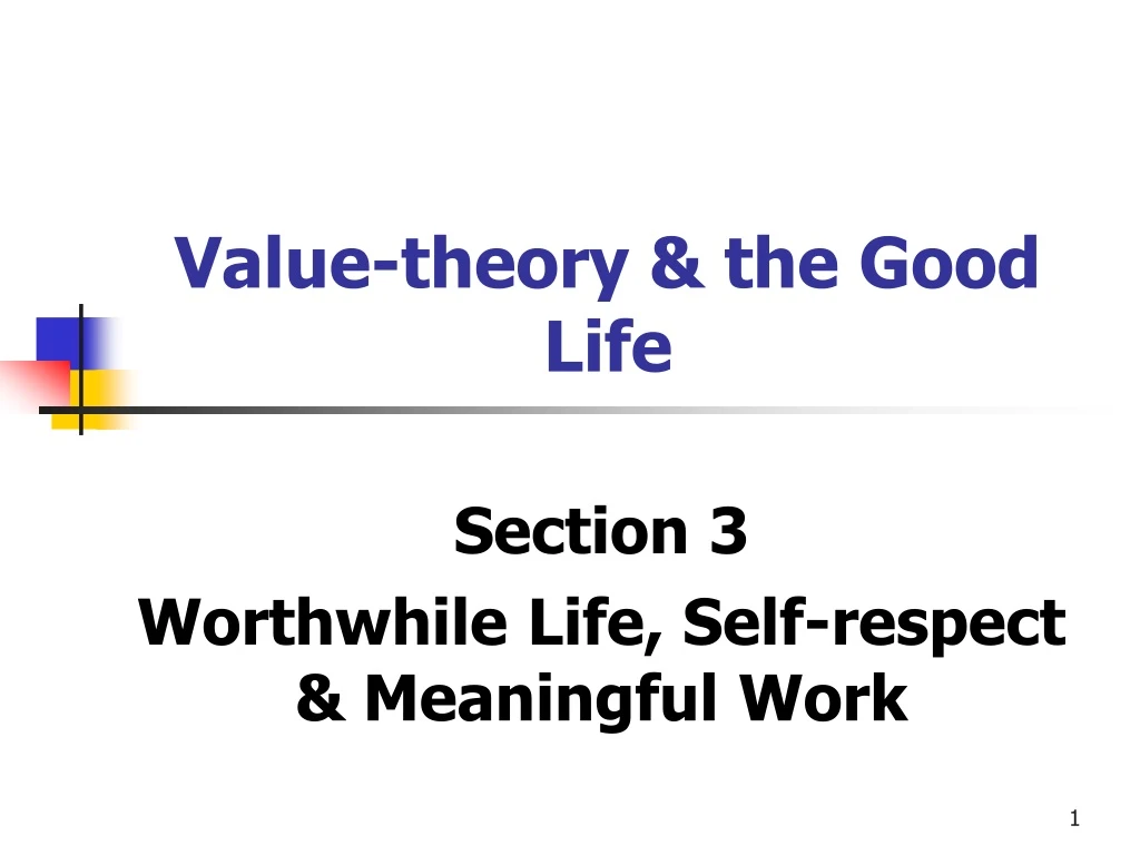 value theory the good life