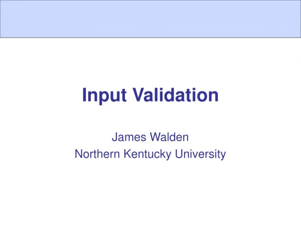 Input Validation
