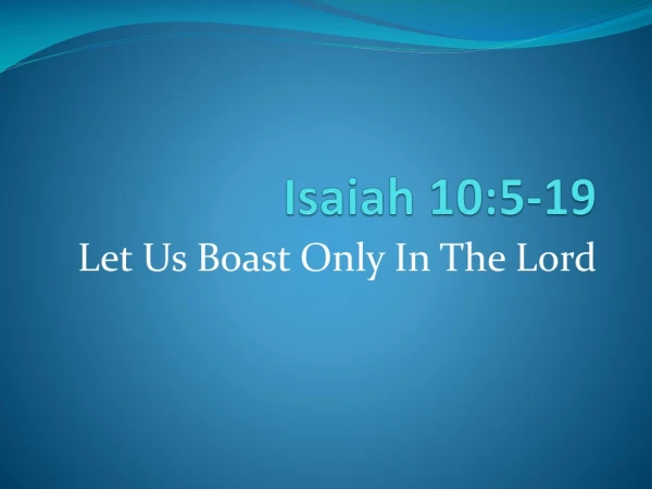 Isaiah 10:5-19
