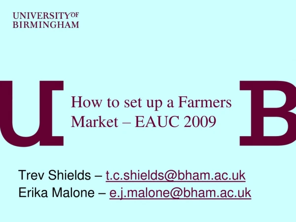 How to set up a Farmers Market – EAUC 2009