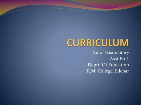 CURRICULUM