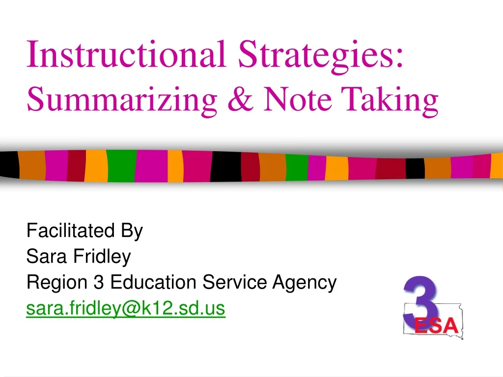 instructional strategies summarizing note taking