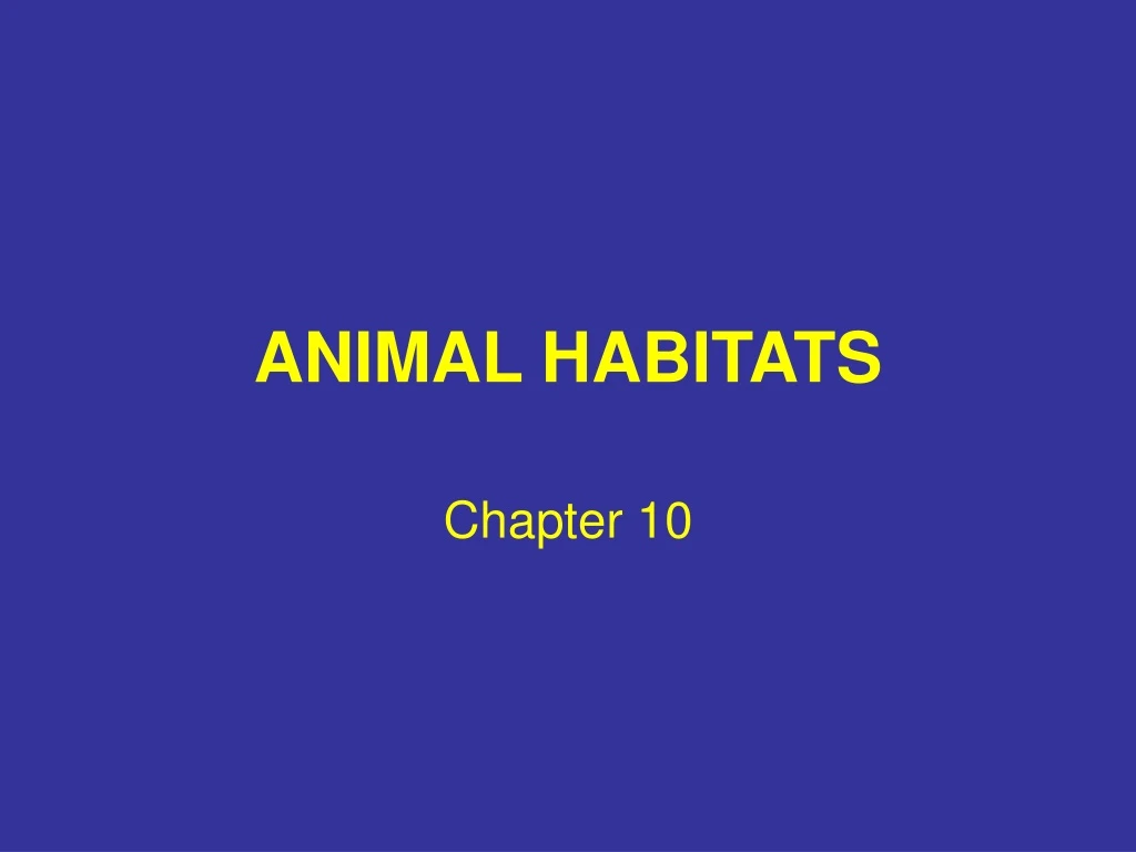 animal habitats