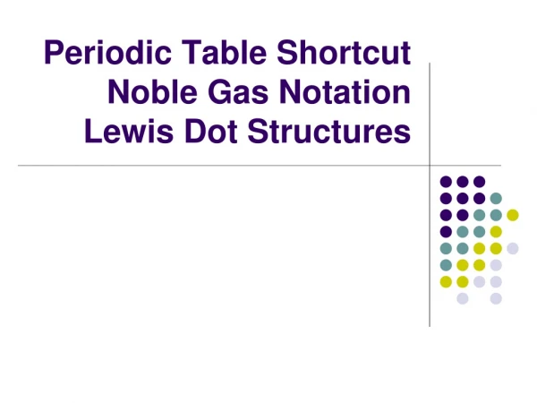 Periodic Table Shortcut Noble Gas Notation Lewis Dot Structures