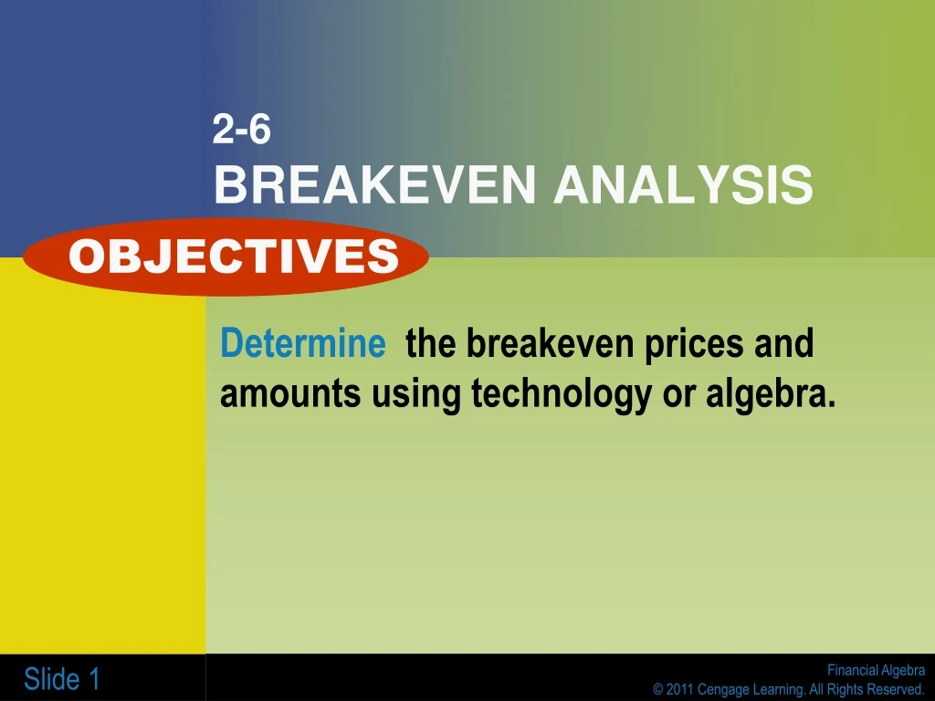 2 6 breakeven analysis