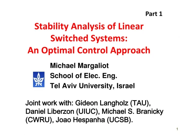 Stability Analysis of Linear Switched Systems: An Optimal Control Approach