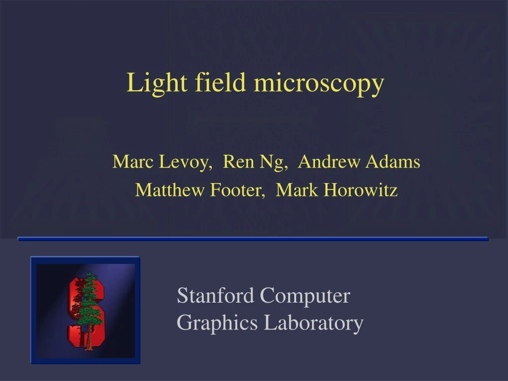 light field microscopy