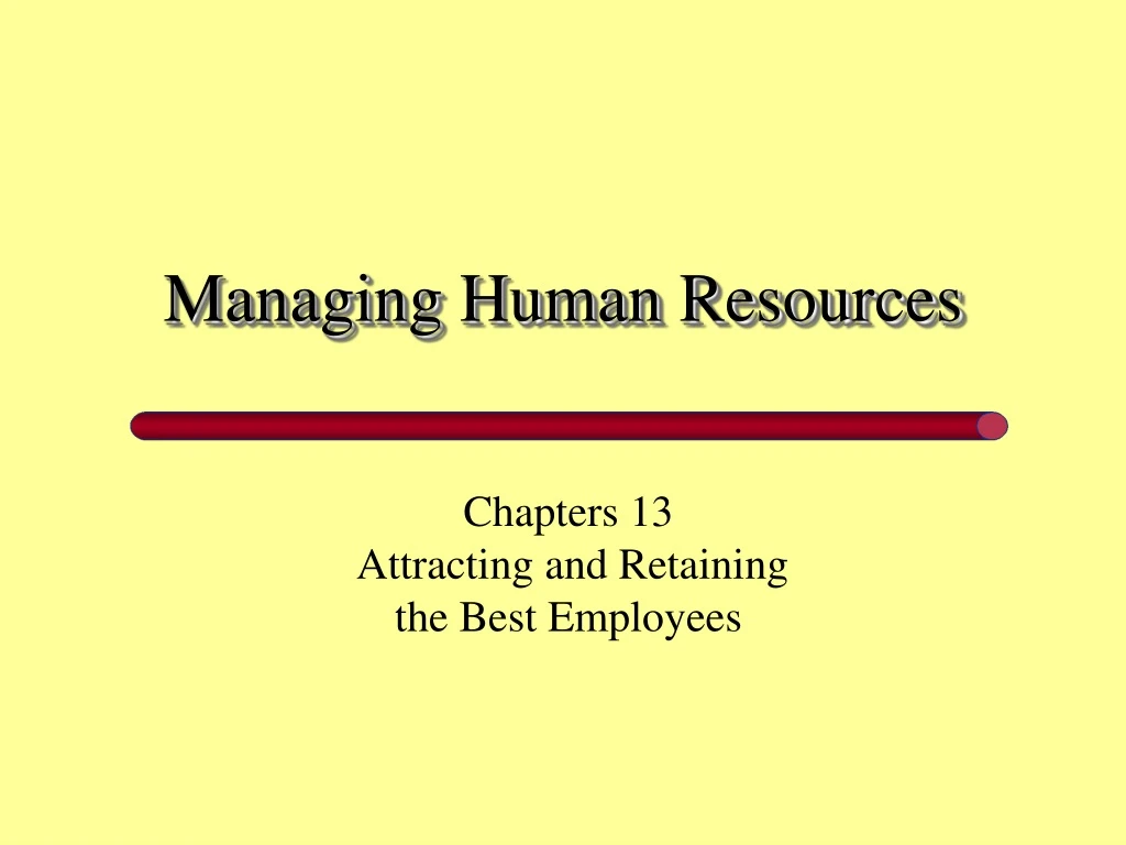 managing human resources