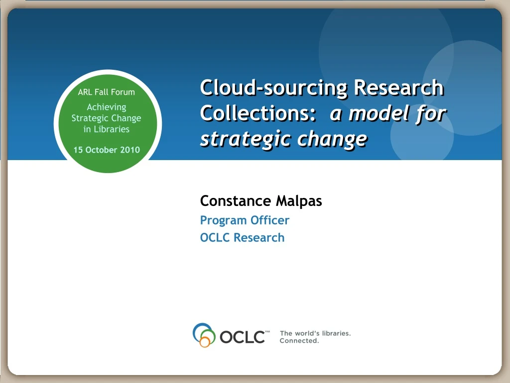 cloud sourcing research collections a model for strategic change