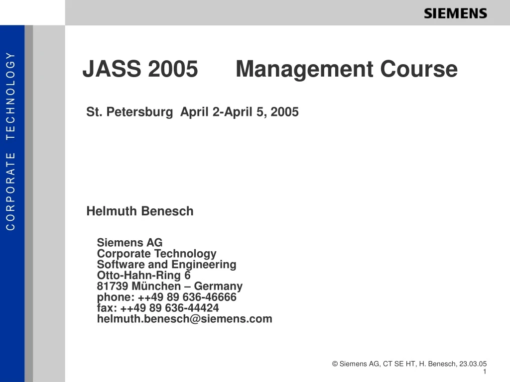 jass 2005 management course