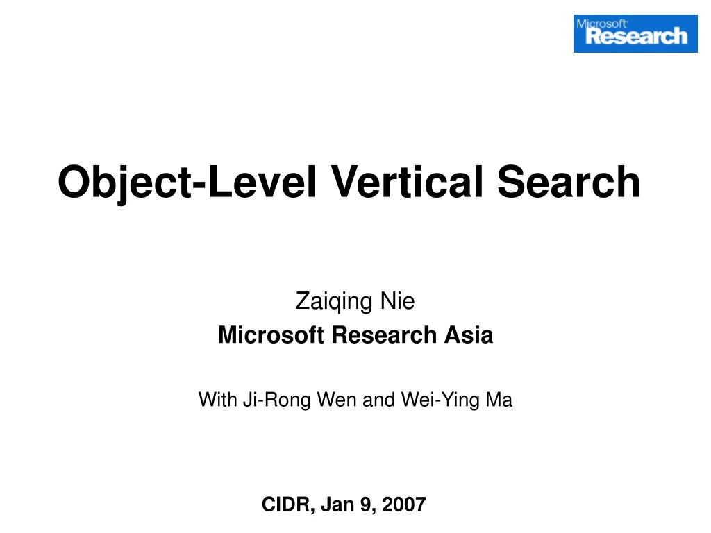 object level vertical search