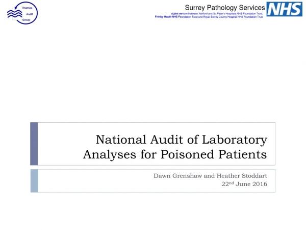 National Audit of Laboratory Analyses for Poisoned Patients