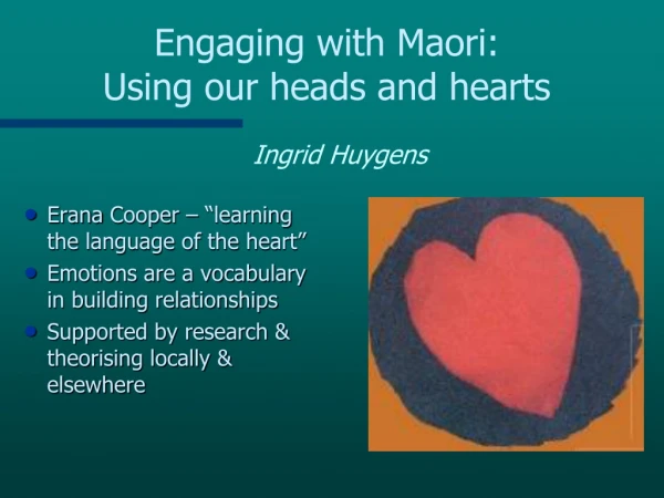 Erana  Cooper – “learning the language of the heart”