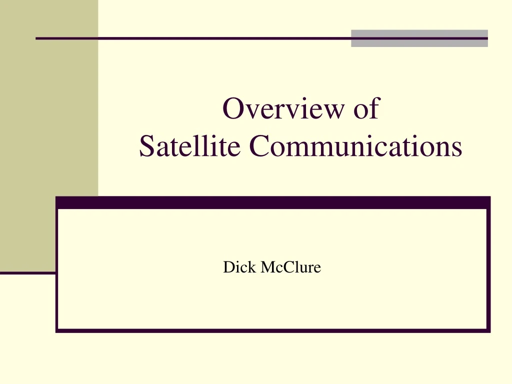 overview of satellite communications