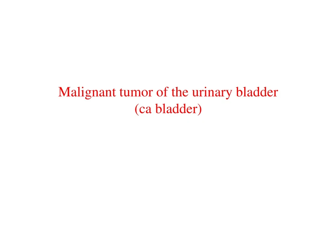 malignant tumor of the urinary bladder ca bladder