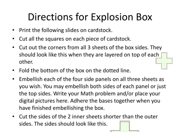 Directions for Explosion Box