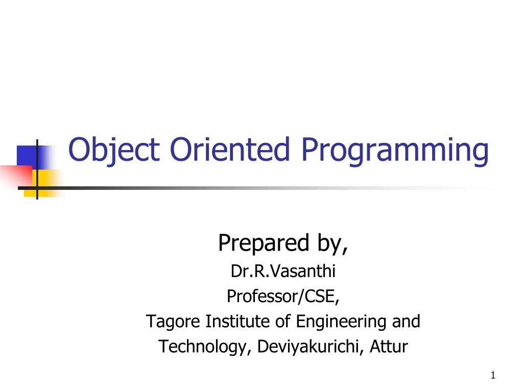 object oriented programming