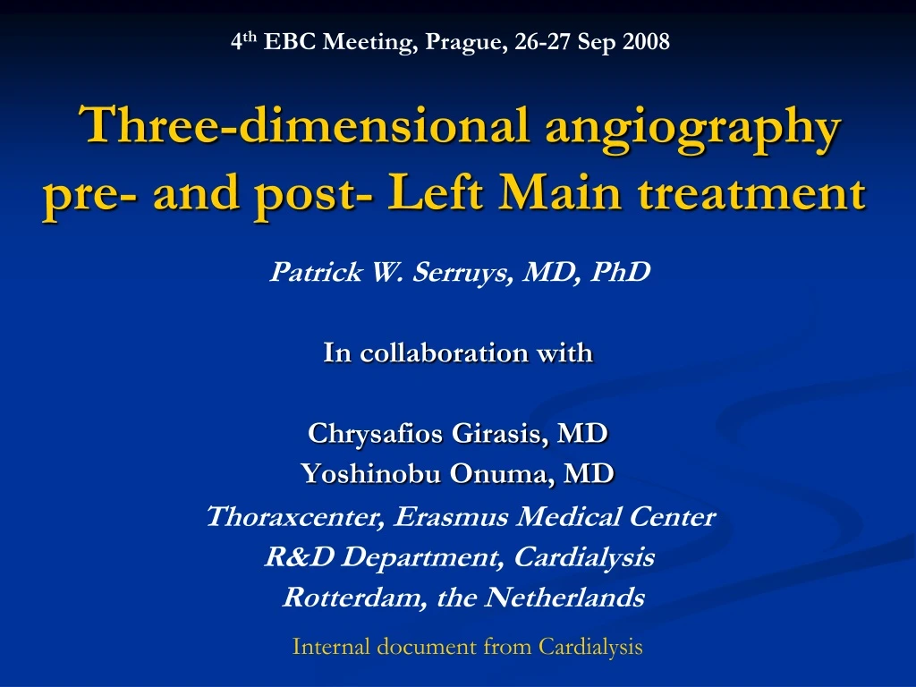 three dimensional angiography pre and post left main treatment