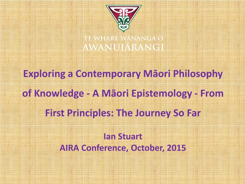 exploring a contemporary m ori philosophy