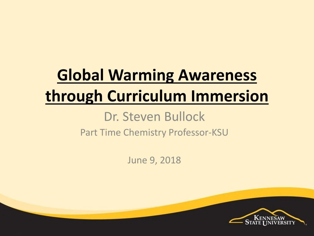 global warming awareness through curriculum immersion