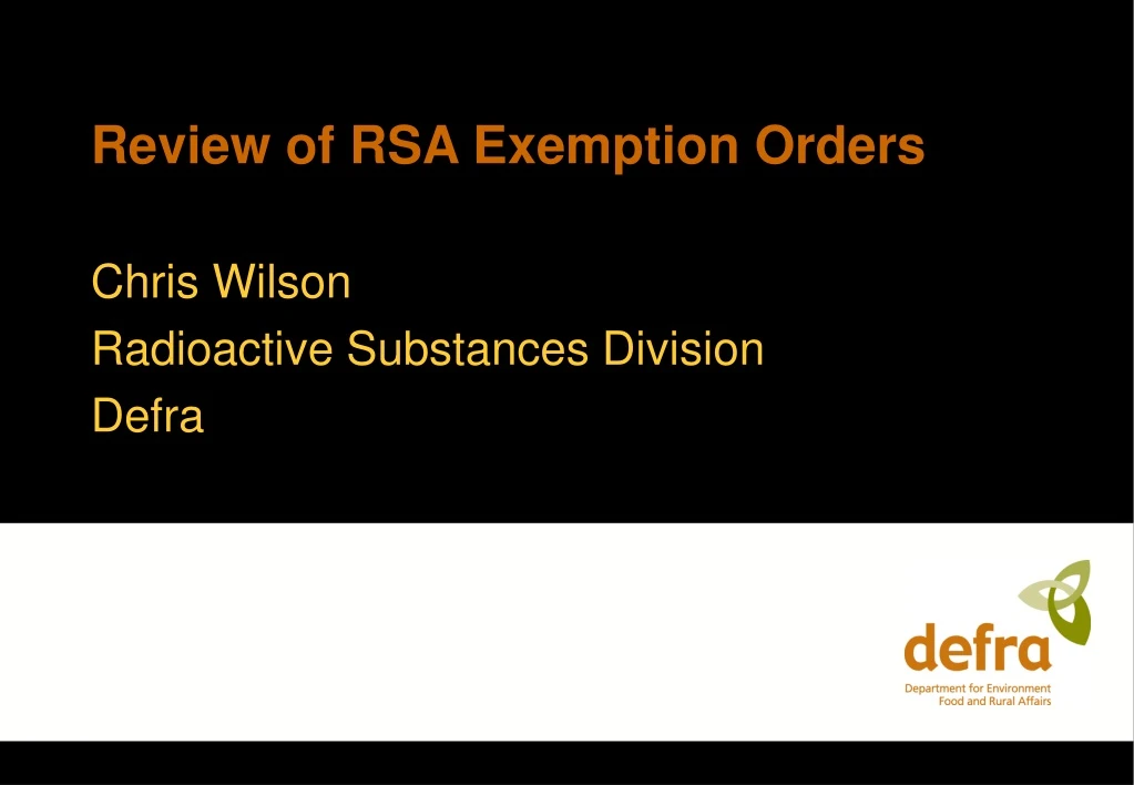 review of rsa exemption orders