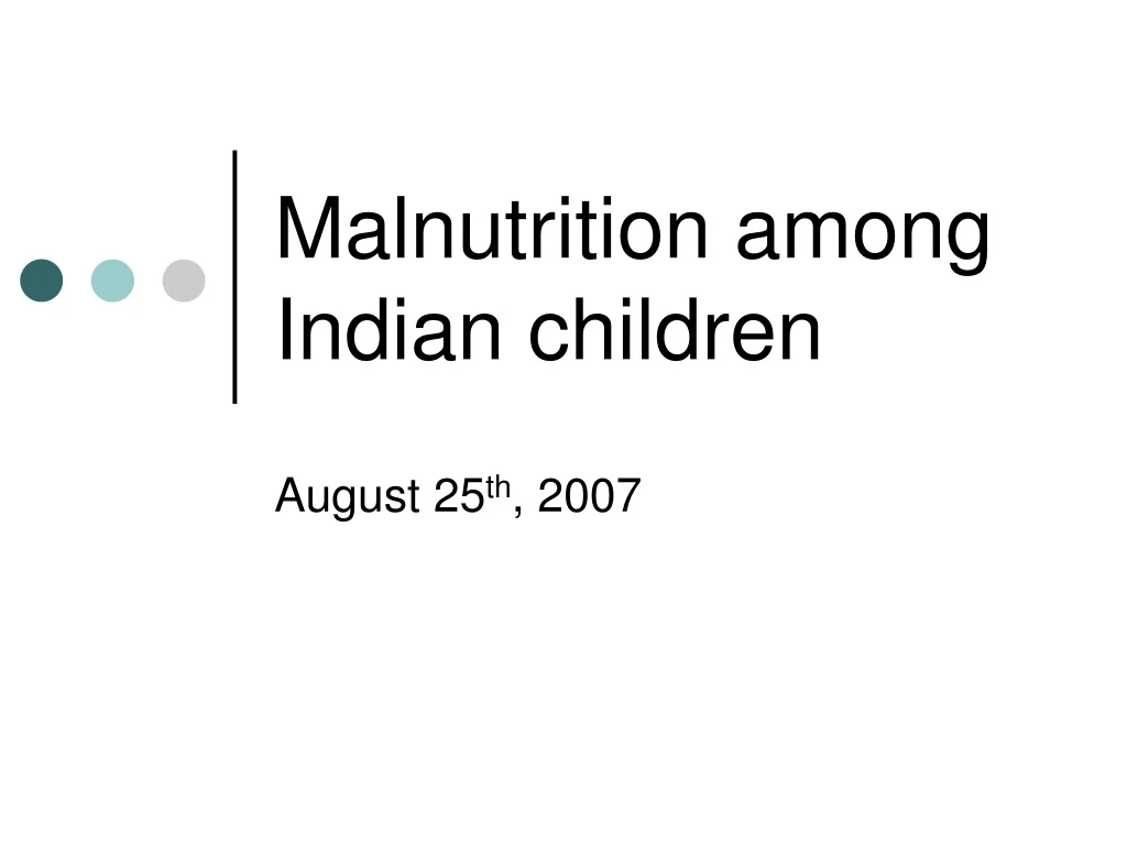 malnutrition among indian children