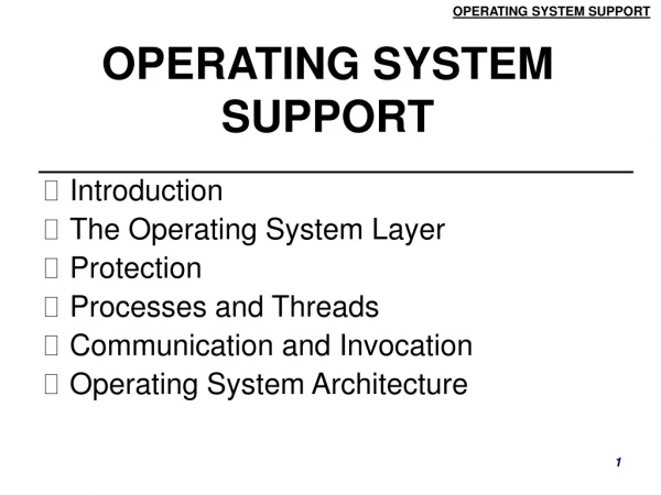 OPERATING SYSTEM SUPPORT