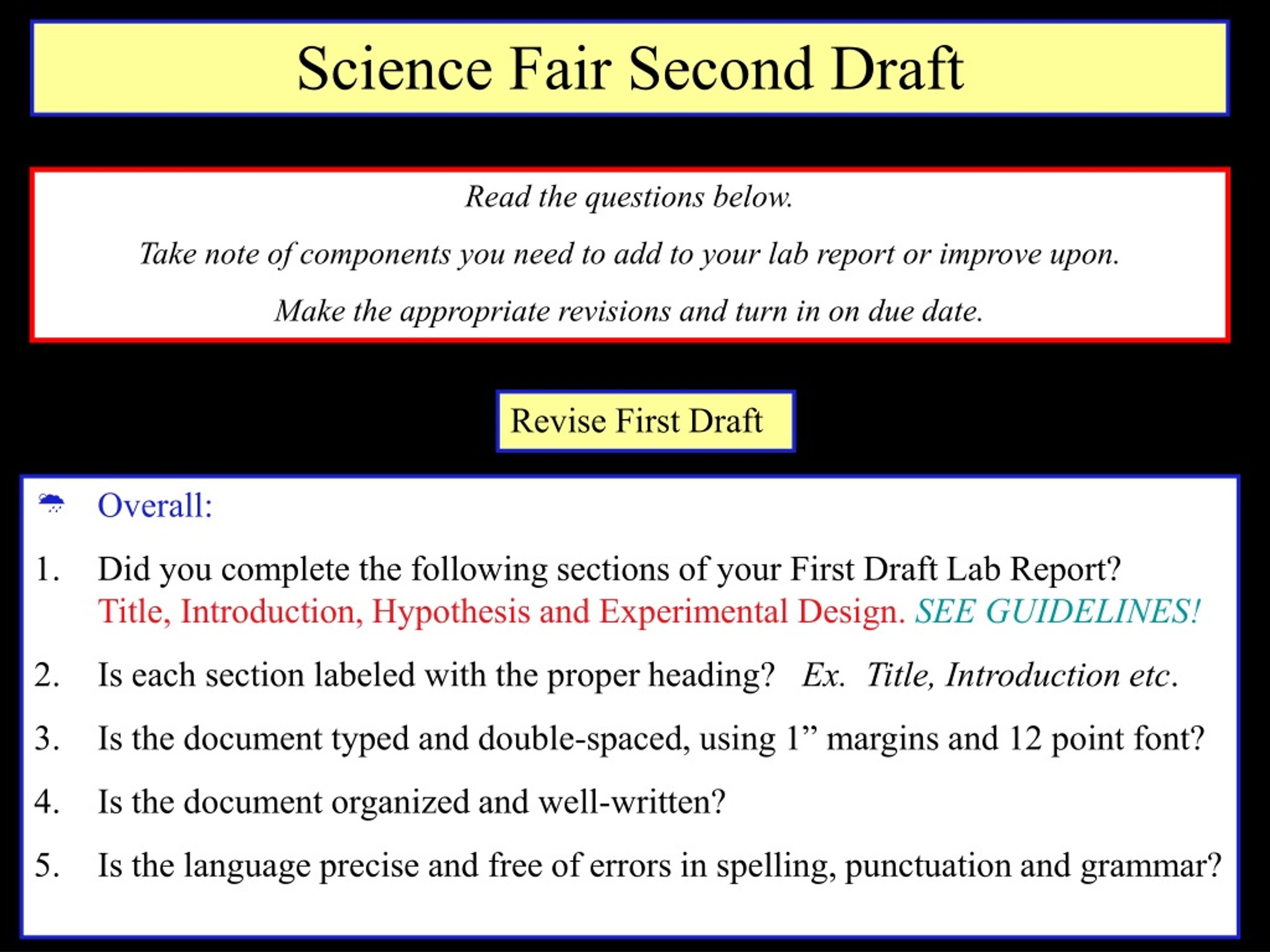 Revise First Draft - slide 1