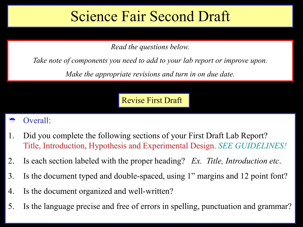 science fair second draft