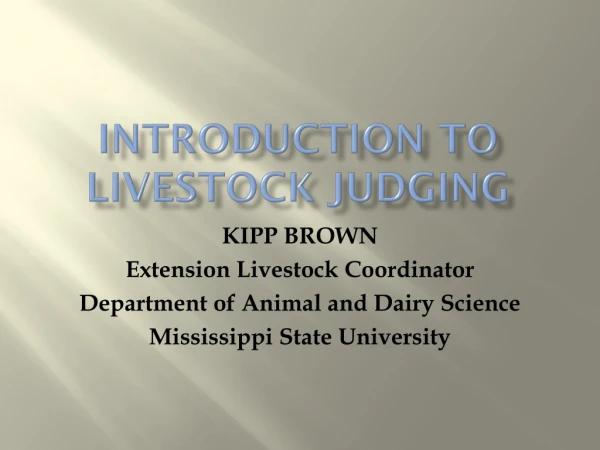 Introduction to Livestock Judging