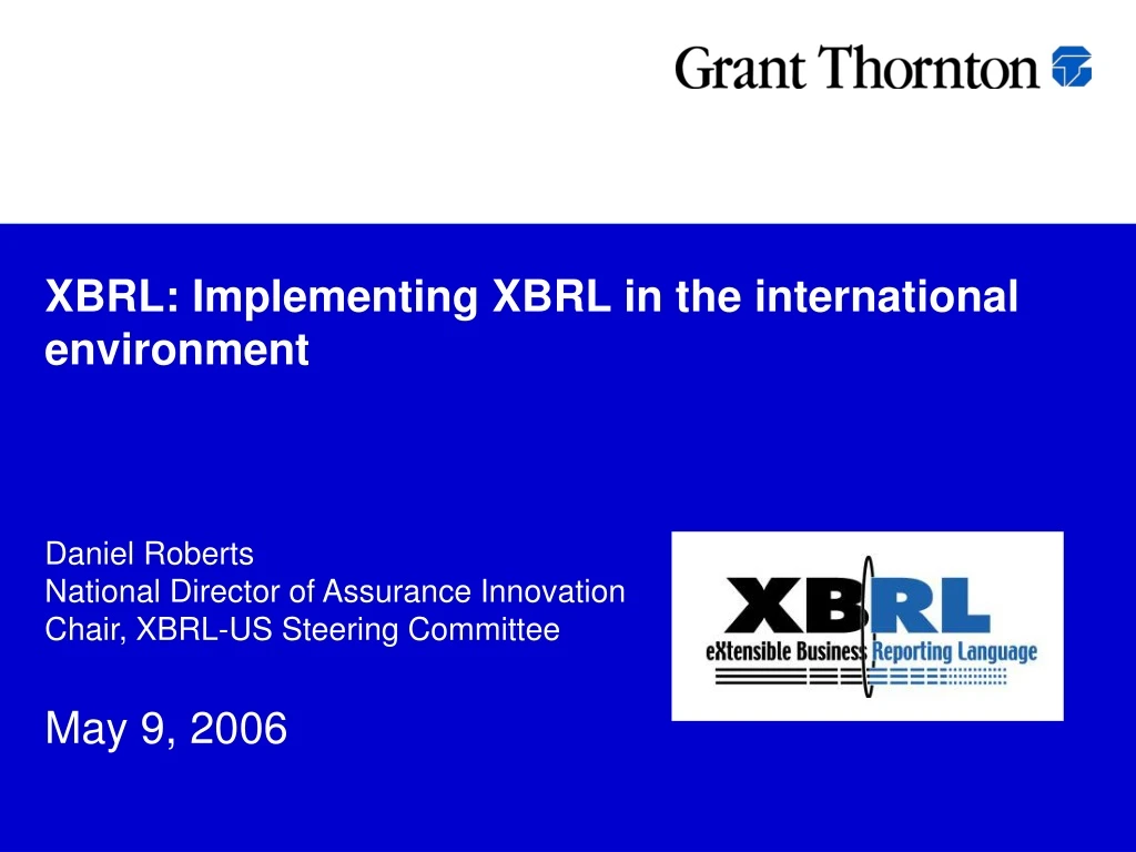 xbrl implementing xbrl in the international