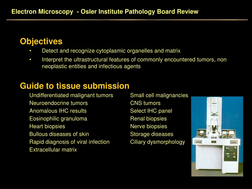 electron microscopy osler institute pathology
