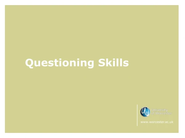 Questioning Skills